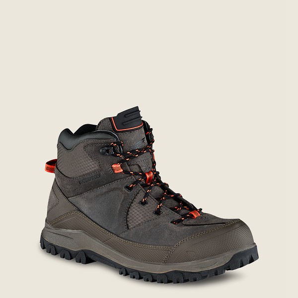 Mens Red Wing Trbo - 5-inch Waterproof Safety Toe - Hiking Boots Grey Brown - BVF641208